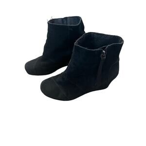 TOMS Desert Wedge Booties Black,‎ Women’s 9